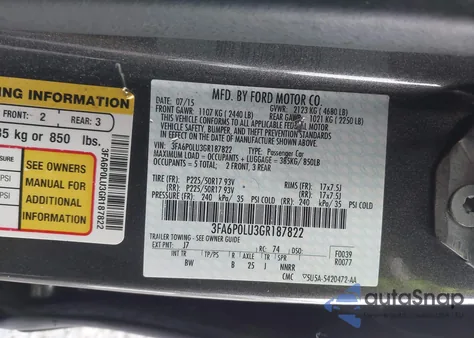 2016 Ford Fusion Hybrid Se из США, поврежденный, VIN 3FA6P0LU3GR187822